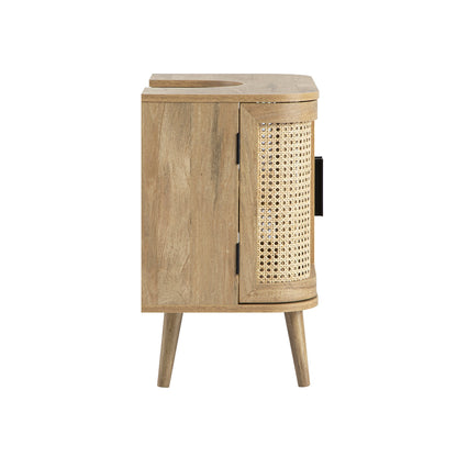 Izzy Curved Rattan Undersink Unit, Natural