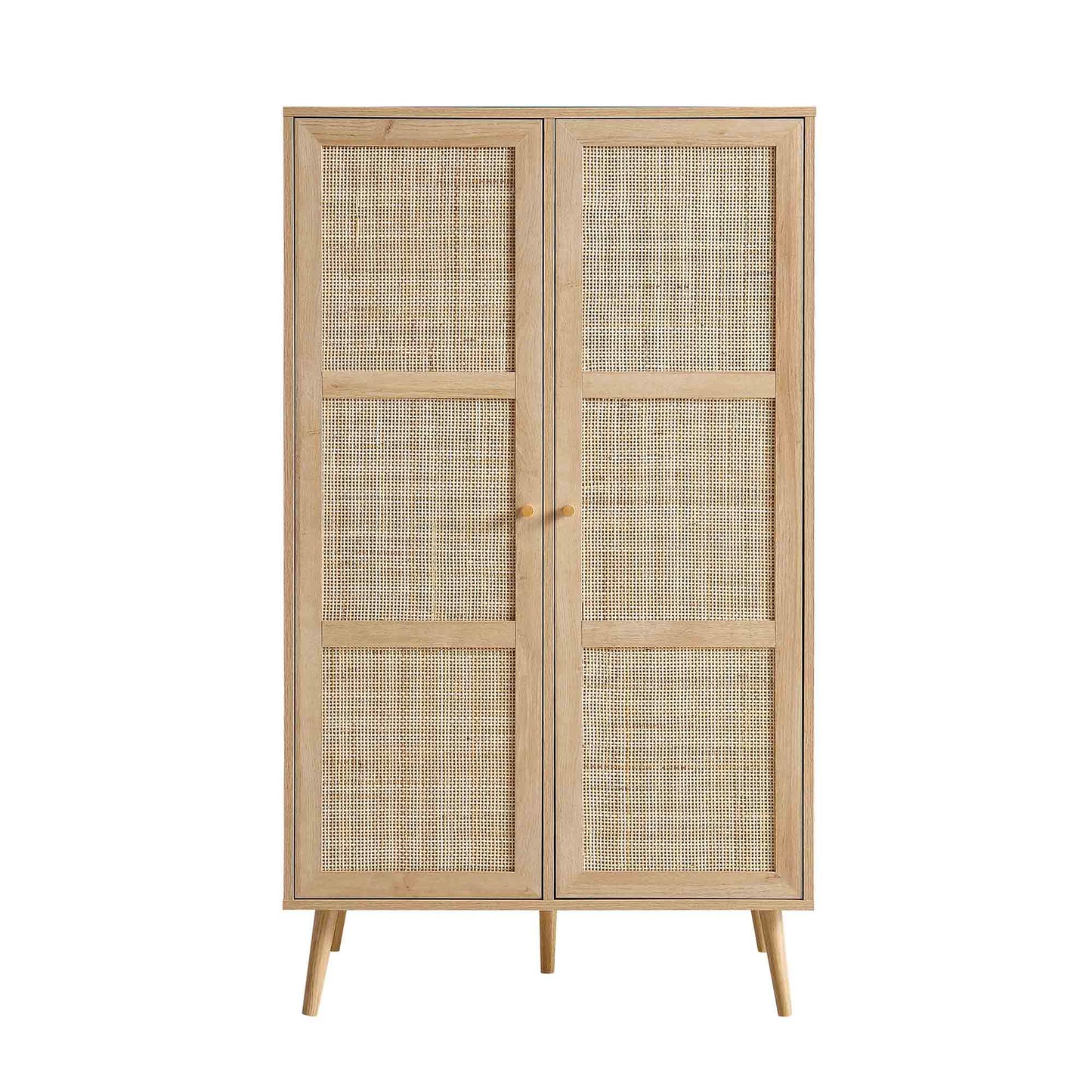 Frances Woven Rattan Compact Double Wardrobe, Natural