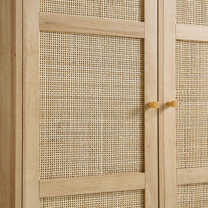 Frances Woven Rattan Compact Double Wardrobe, Natural