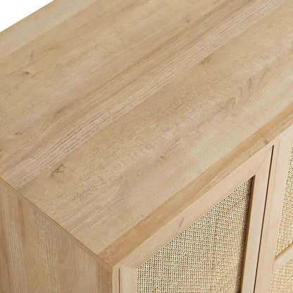 Frances Woven Rattan Compact Double Wardrobe, Natural