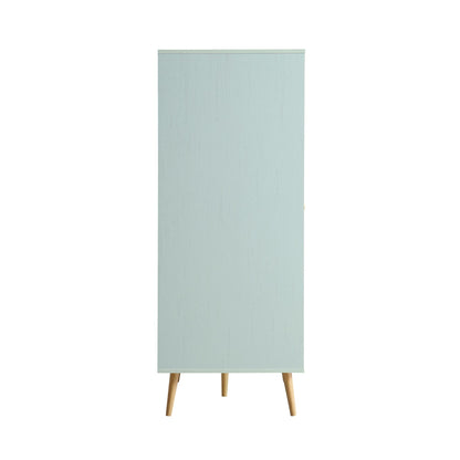Frances Woven Rattan Compact Double Wardrobe, Mint Green