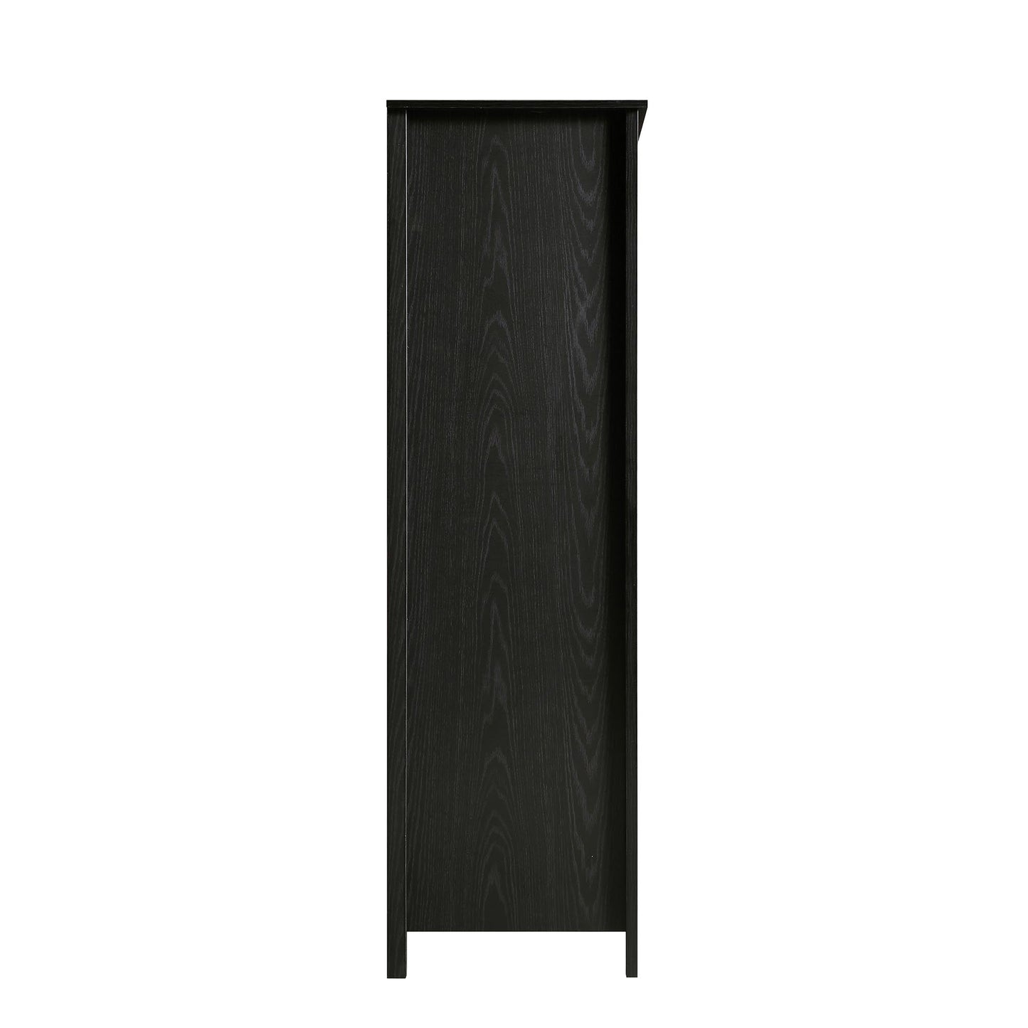 Frances Rattan 4-Door Wardrobe with 2 Drawers, Black