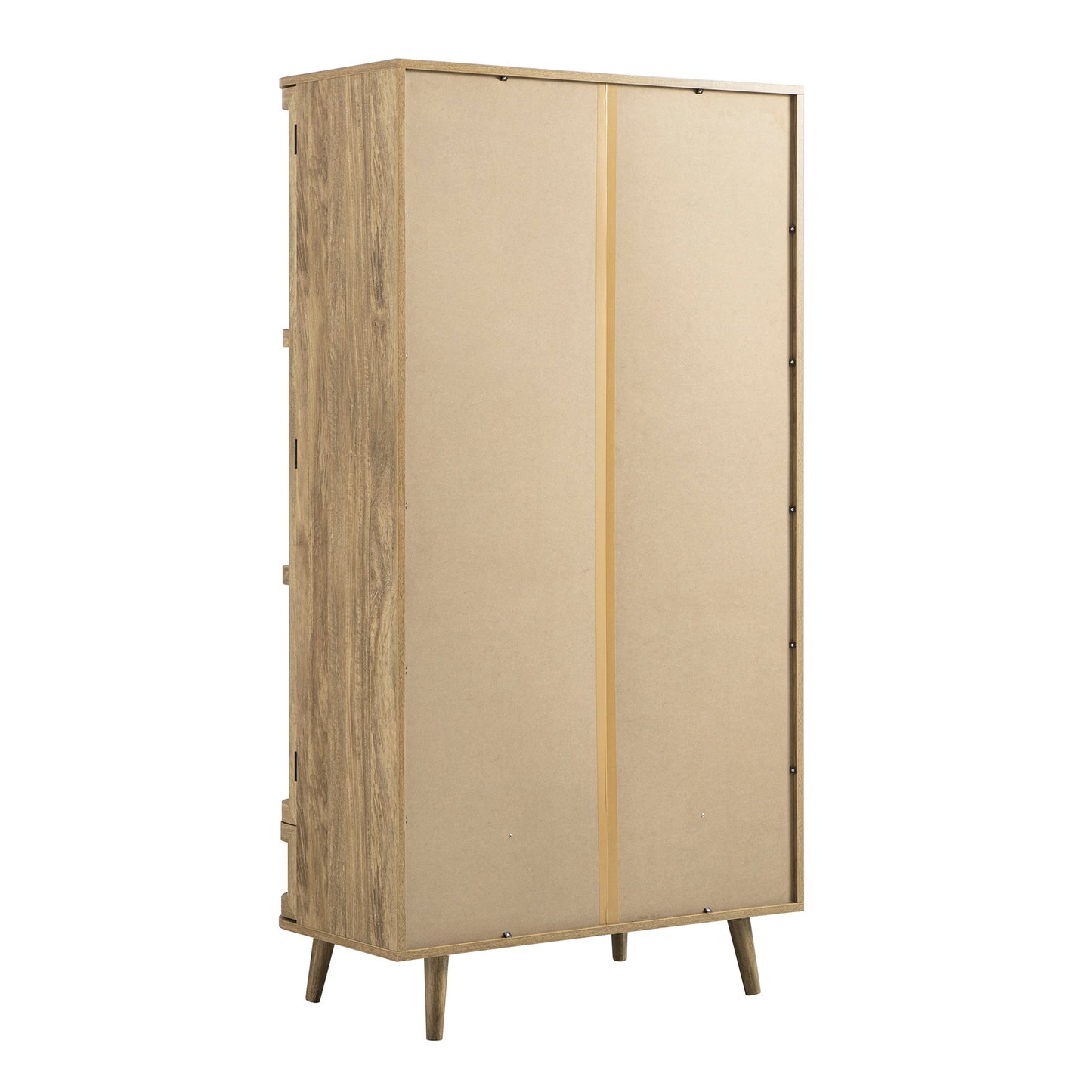 Izzy Curved Rattan Double Wardrobe, Natural