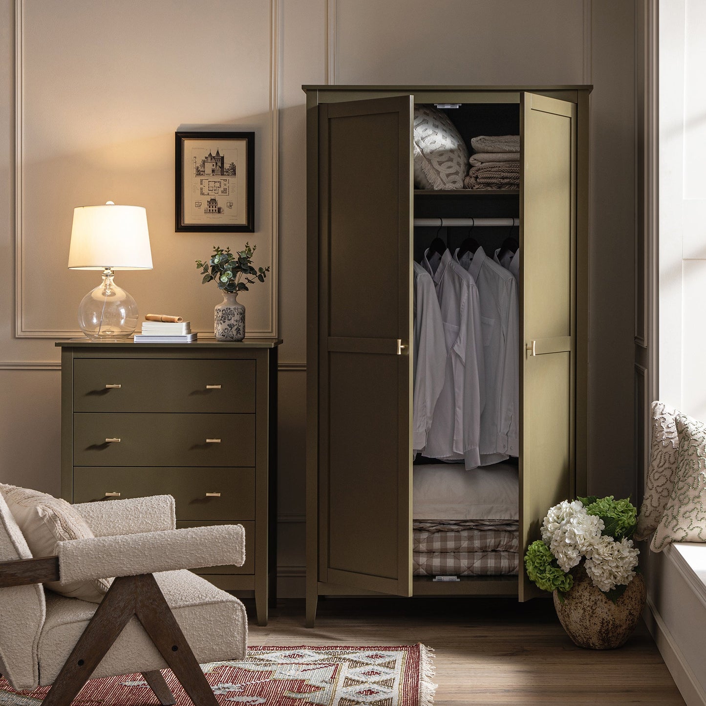 Oakham Double Wardrobe, Olive Grove