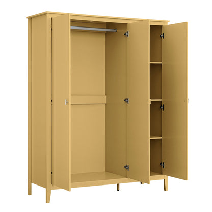 Oakham Triple Wardrobe, Rattan Yellow