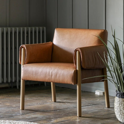 Melrose Armchair - Brown Leather