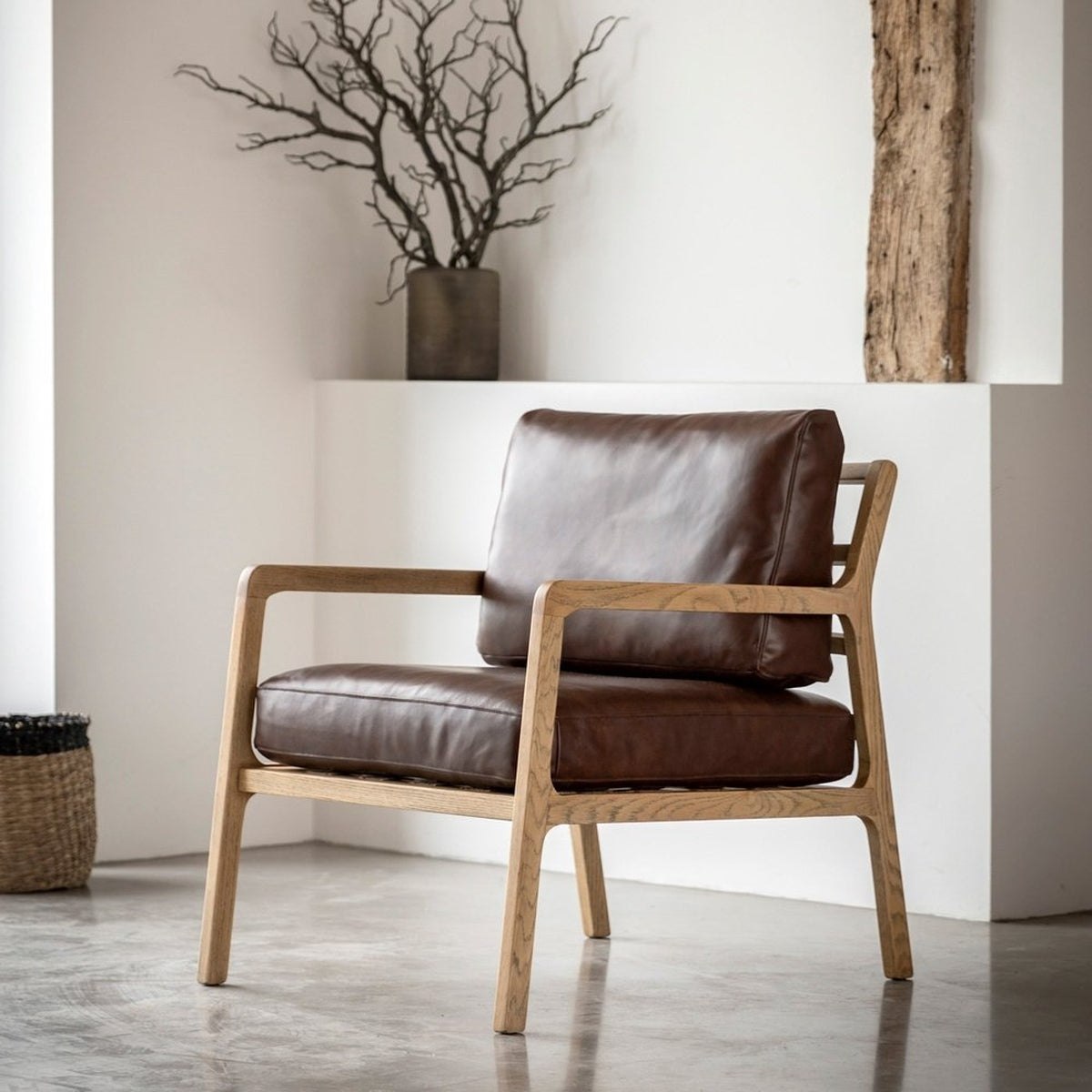 Vesper Armchair - Antique Brown Leather