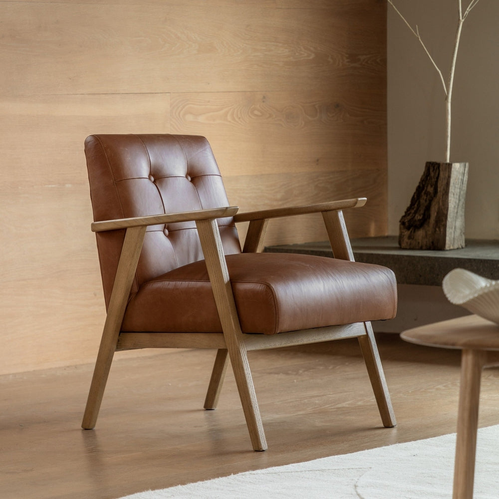 Hallcrest Armchair - Antique Brown Leather