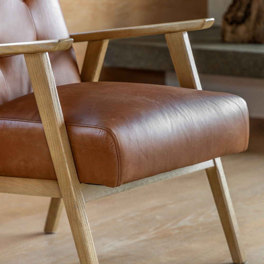 Hallcrest Armchair - Antique Brown Leather