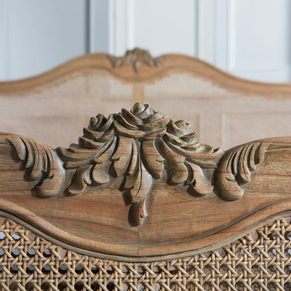 Chic Super King Bed - Linen & Weathered Wood