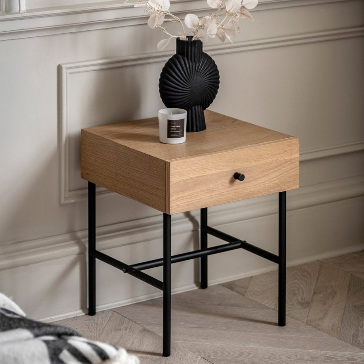 Kingsley 1 Drawer Bedside - Natural