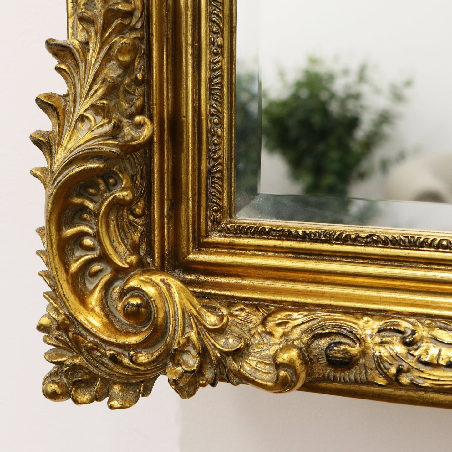 Francesca - Gold Arched Ornate Overmantle Wall Mirror 109cm x 100cm