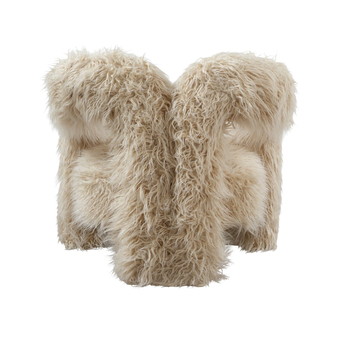 Deja Accent Chair - Ivory Faux Fur