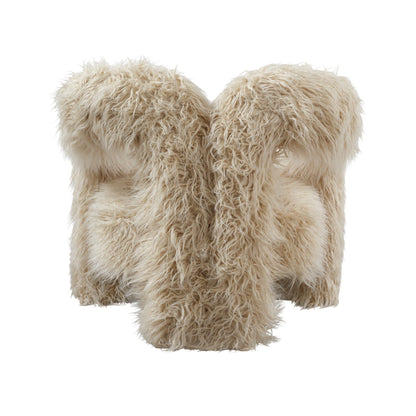 Deja Accent Chair - Ivory Faux Fur