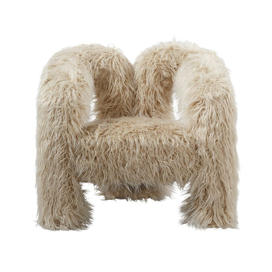 Deja Accent Chair - Ivory Faux Fur