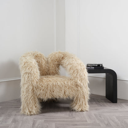 Deja Accent Chair - Ivory Faux Fur