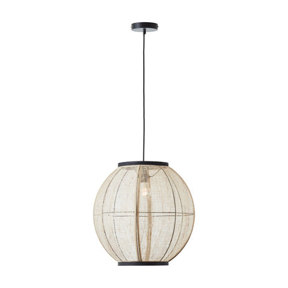 Zane Rounded Pendant Light - Natural & Black