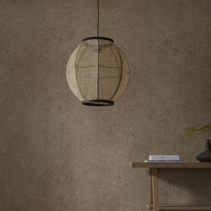 Zane Rounded Pendant Light - Natural & Black