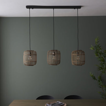 Martha 3 Light Pendant Light - Light Natural Bamboo