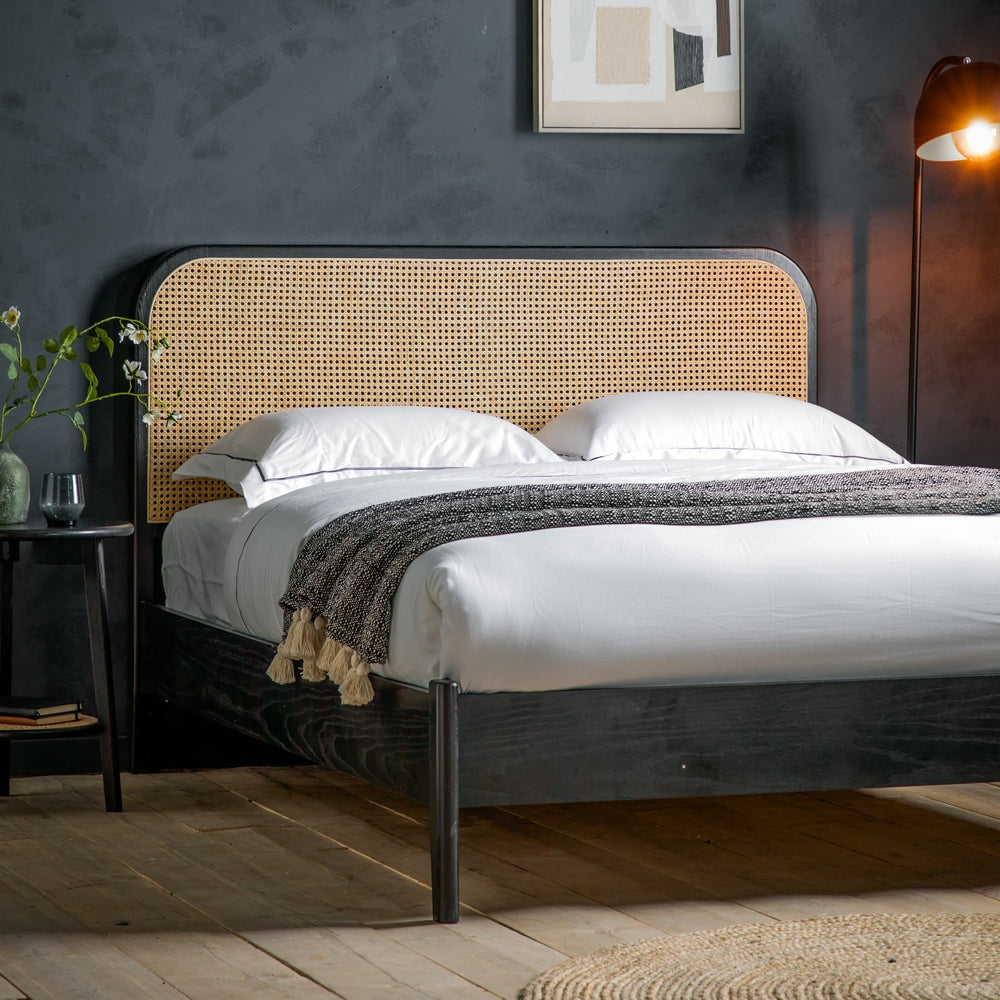 Sawyer King Size Bed - Black & Natural