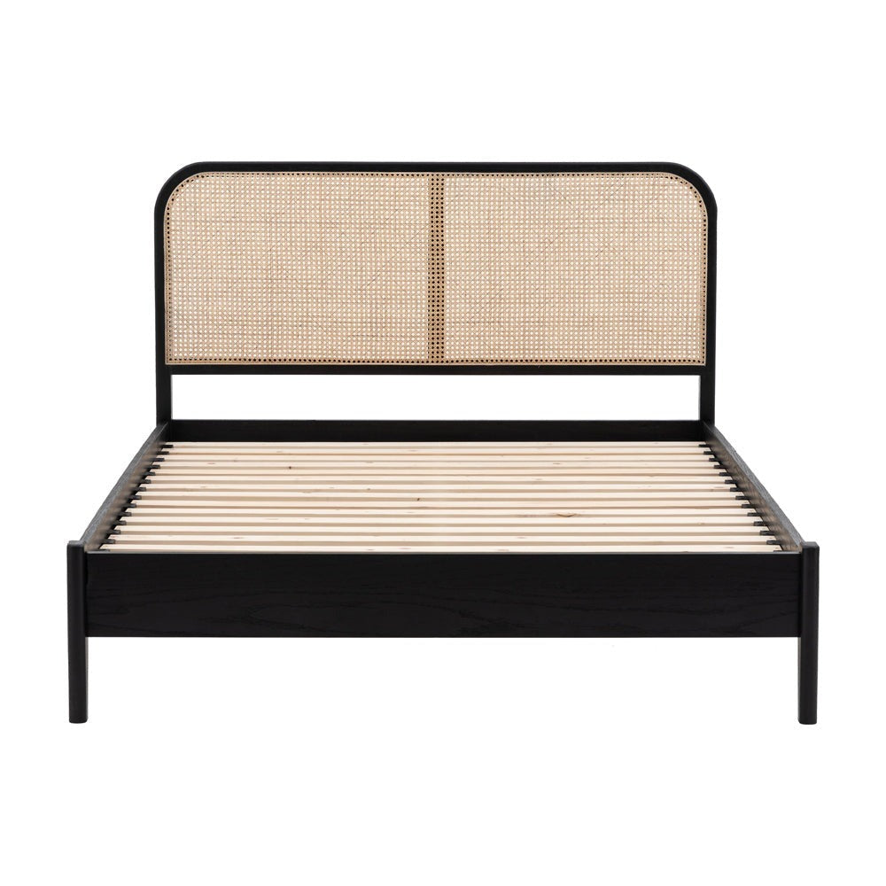 Sawyer Double Bed - Black & Natural