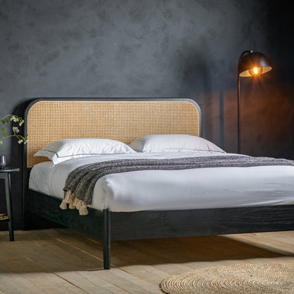 Sawyer Double Bed - Black & Natural