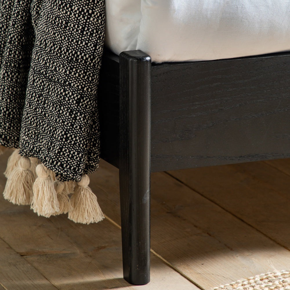 Sawyer Double Bed - Black & Natural