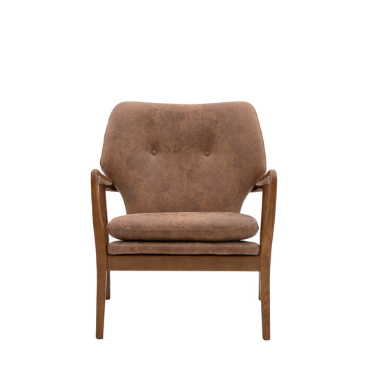 Kensal Armchair in Brown Leather