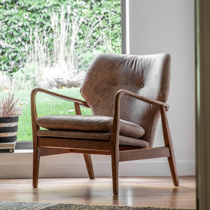 Kensal Armchair in Brown Leather