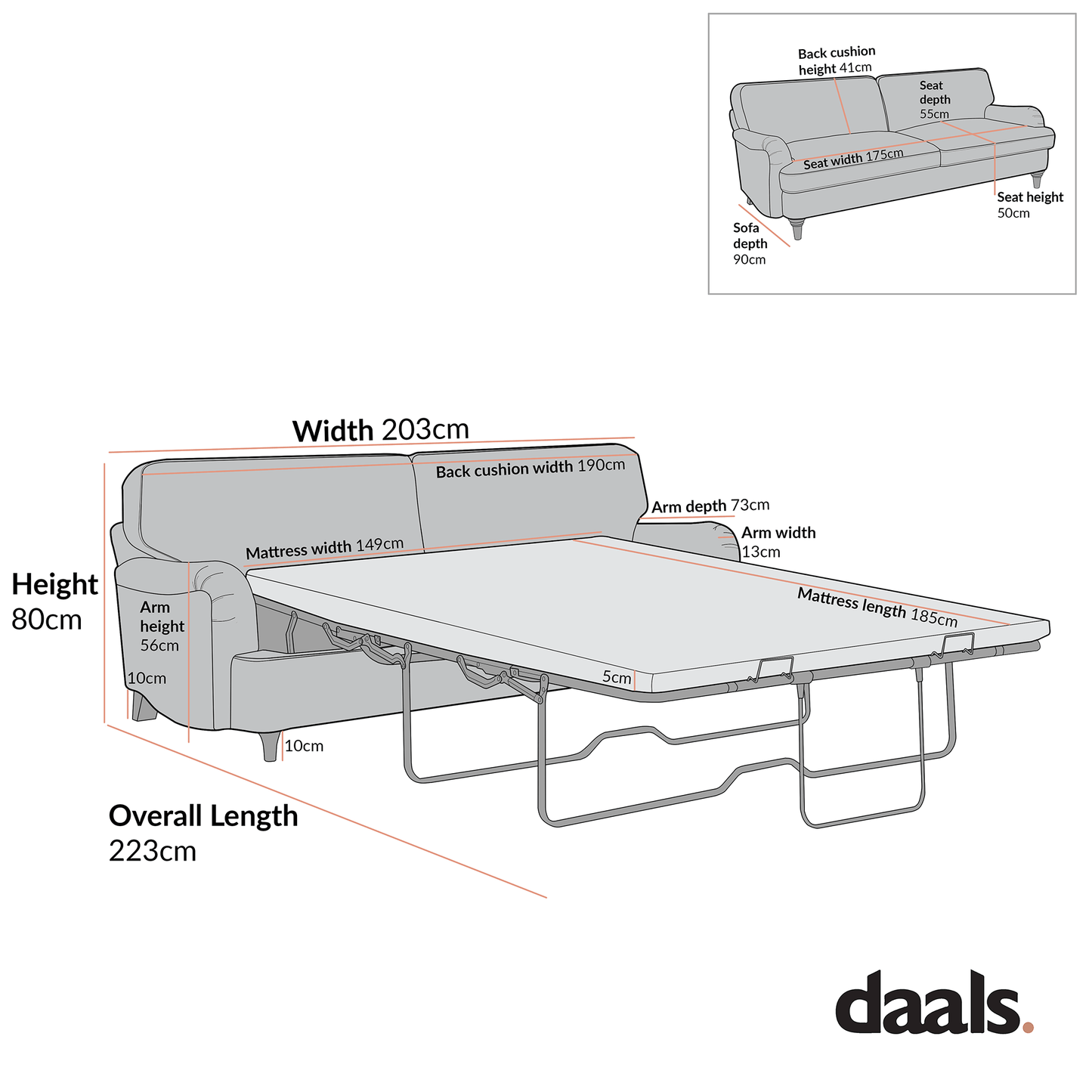 Daphnis Camel Velvet Sofa Bed, Large 3-Seater