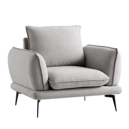Obriel Grey Marl Fabric Armchair