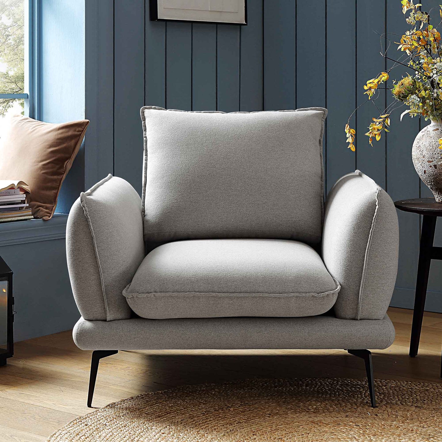 Obriel Grey Marl Fabric Armchair
