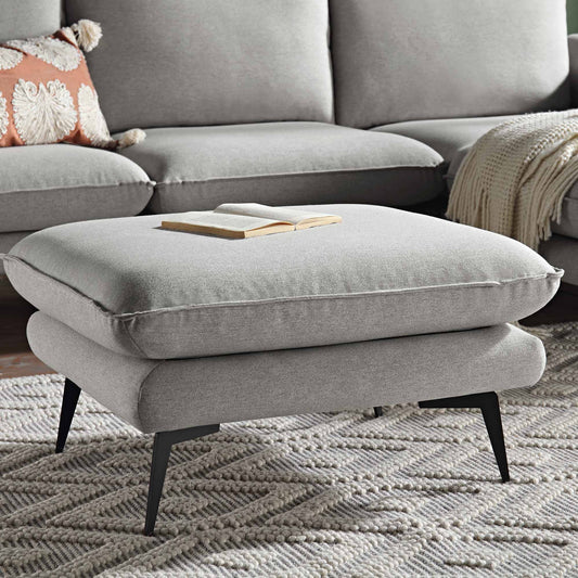 Obriel Grey Marl Fabric Footstool