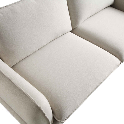 Obriel Oatmeal Fabric Sofa, 3-Seater