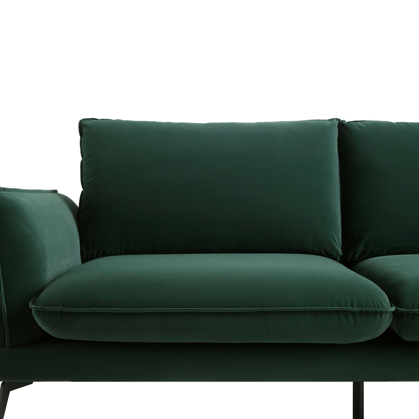 Obriel Forest Green Velvet Sofa, 3-Seater
