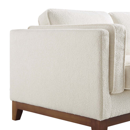 Dipley Beige Boucle Fabric Sofa, 2-Seater