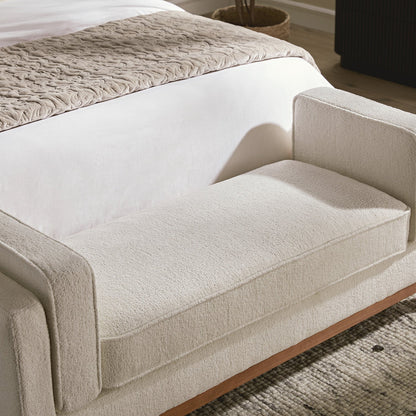 Dipley Beige Boucle Upholstered Bench