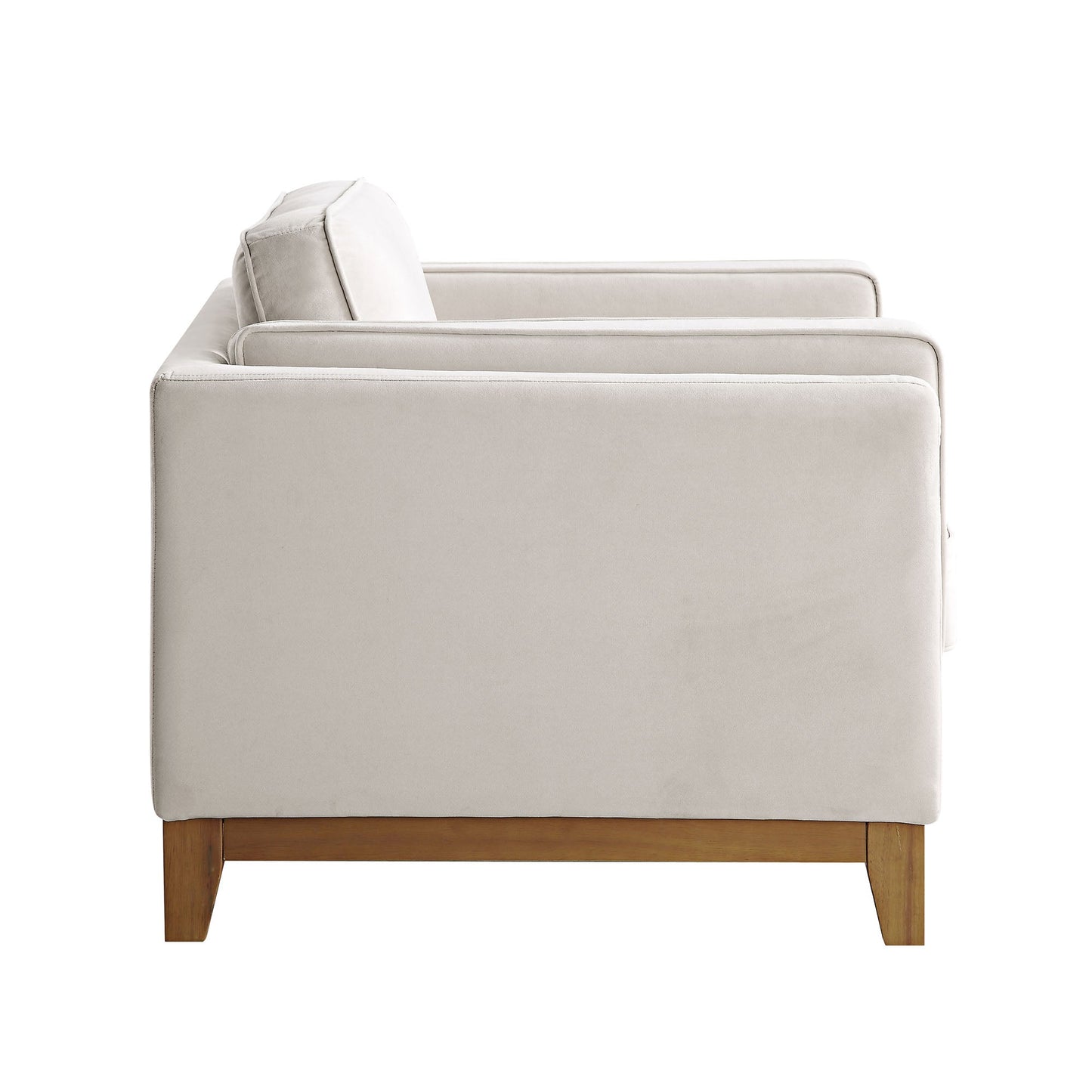 Dipley Champagne Velvet Sofa, 1-Seater