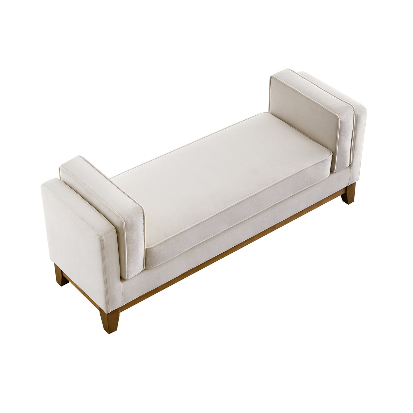 Dipley Champagne Velvet Upholstered Bench