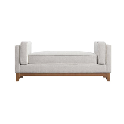 Dipley Oatmeal Woven Fabric Upholstered Bench