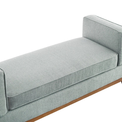 Dipley Sage Woven Fabric Upholstered Bench