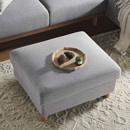 Timber Grey Marl Fabric Storage Ottoman