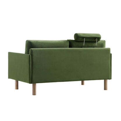 Timber Fern Green Velvet Sofa, 2-Seater