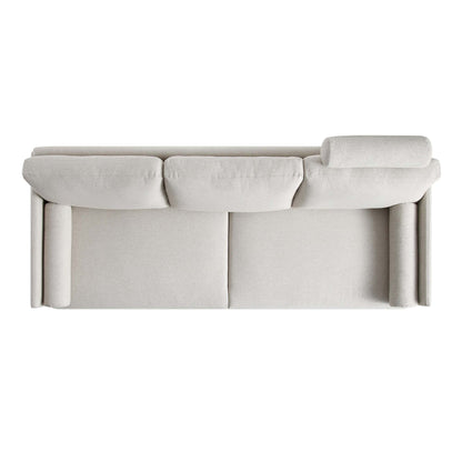 Timber Oatmeal Fabric Sofa, 3-Seater