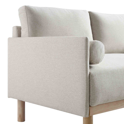 Timber Oatmeal Fabric Sofa, 3-Seater