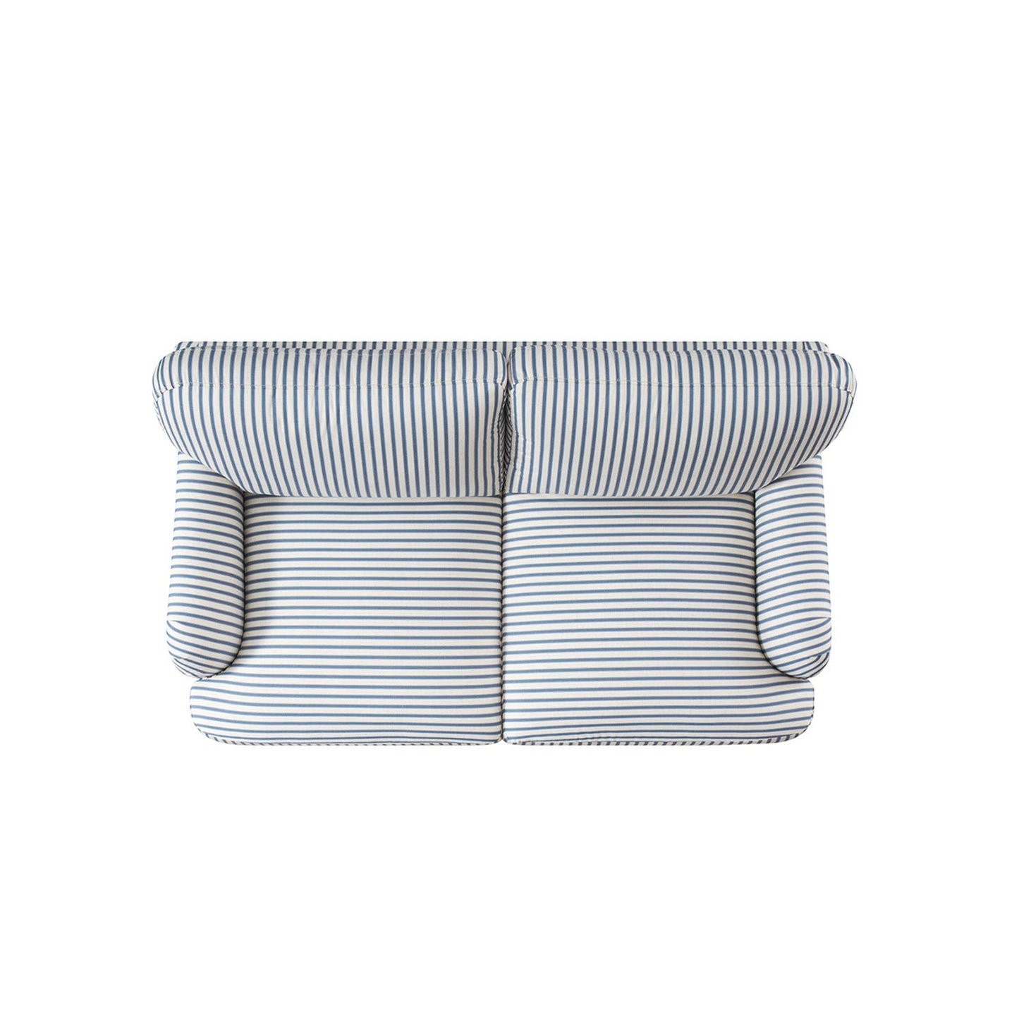 Daphnis Blue Striped Linen Blend Sofa, 2-Seater