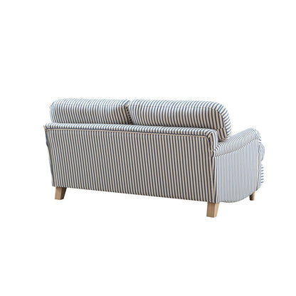 Daphnis Blue Striped Linen Blend Sofa, 2-Seater
