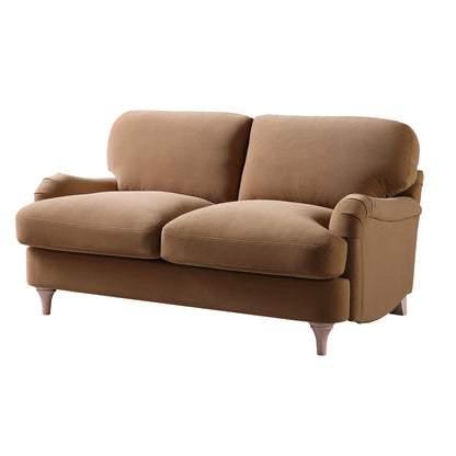 Daphnis Camel Velvet Sofa, 2-Seater