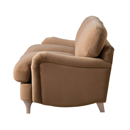 Daphnis Camel Velvet Sofa, 2-Seater