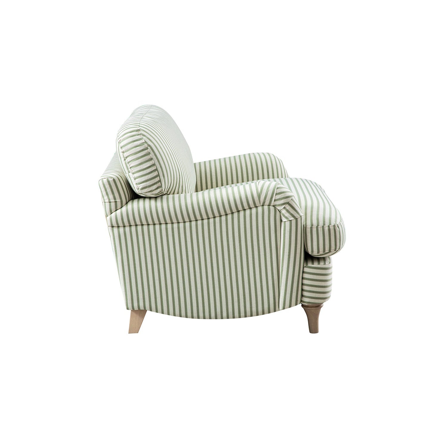 Daphnis Green Striped Linen Blend Sofa, 1-Seater
